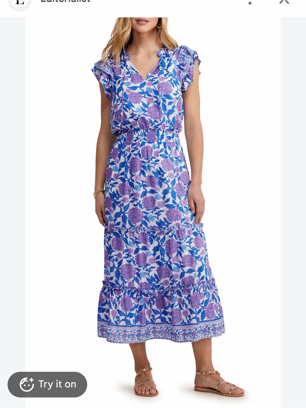 Vineyard Vines Purple & Blue Floral Maxi Dress